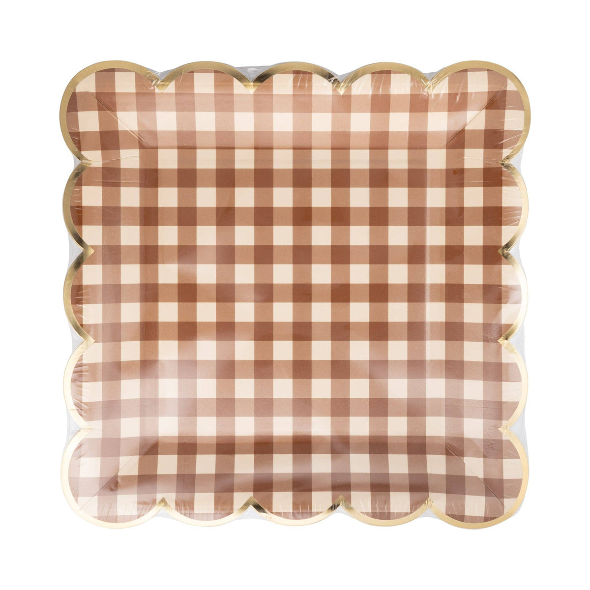 Brown Gingham 9" Paper Plate (8ct)