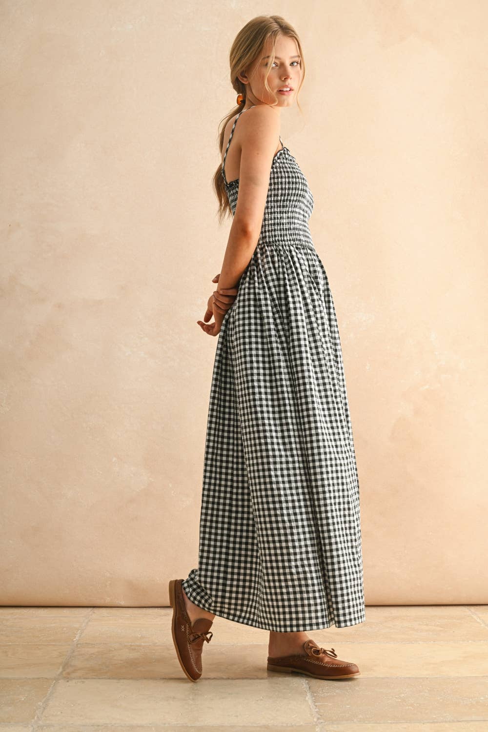 MIOU MUSE GINGHAM MAXI