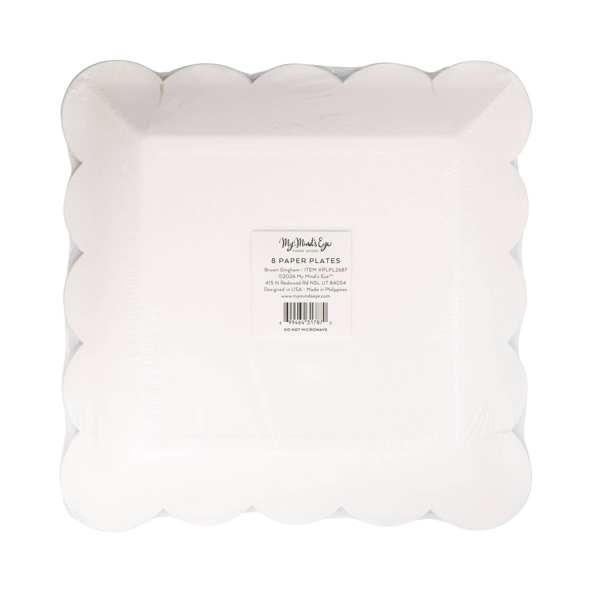 Brown Gingham 9" Paper Plate (8ct)