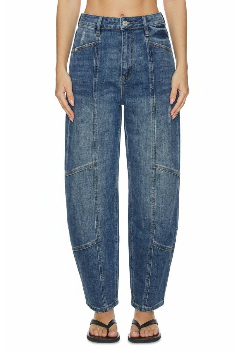 HIGH RISE RELAXED BARREL JEANS