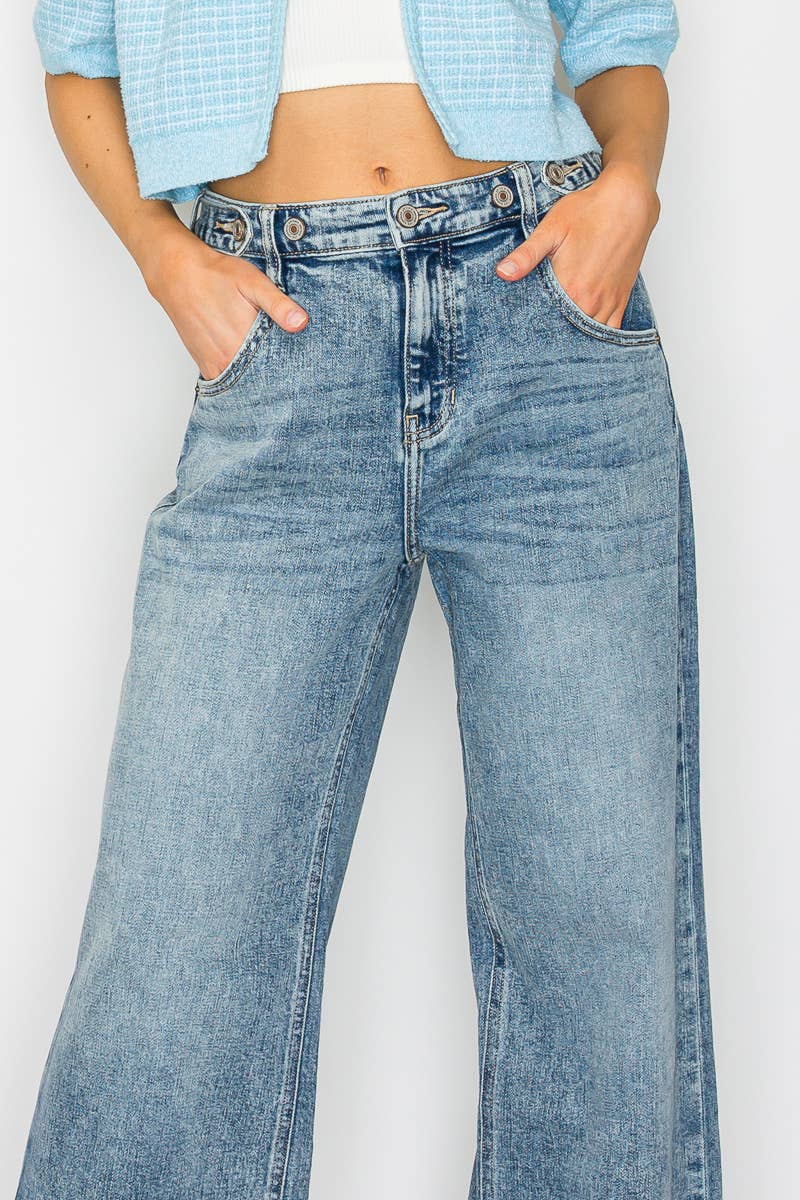 Artemis Vintage High Rise Baggy Jeans w/Adjustable Waist