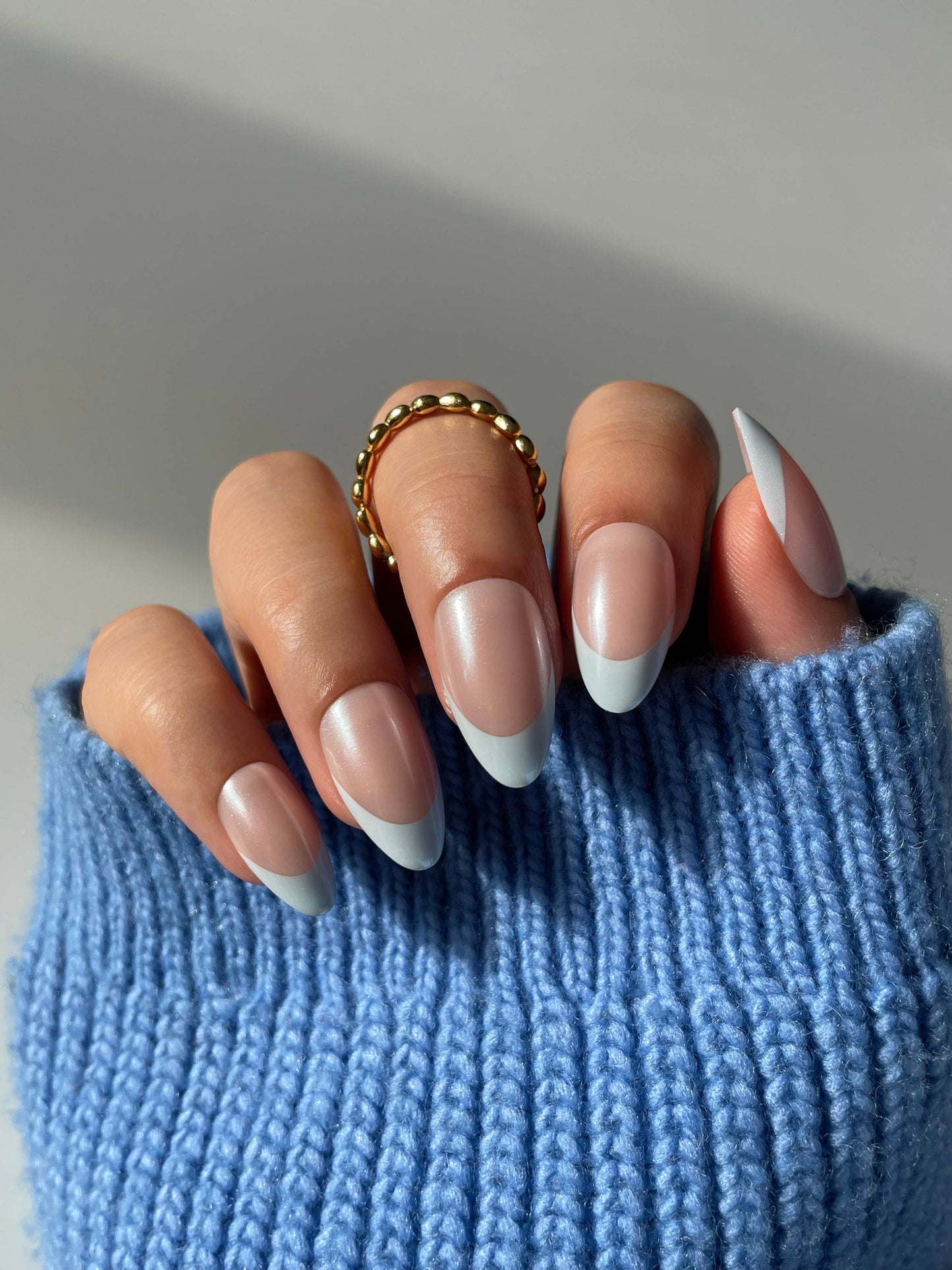 Blueberry Icing Press-On Nails | Baby Blue French Tip