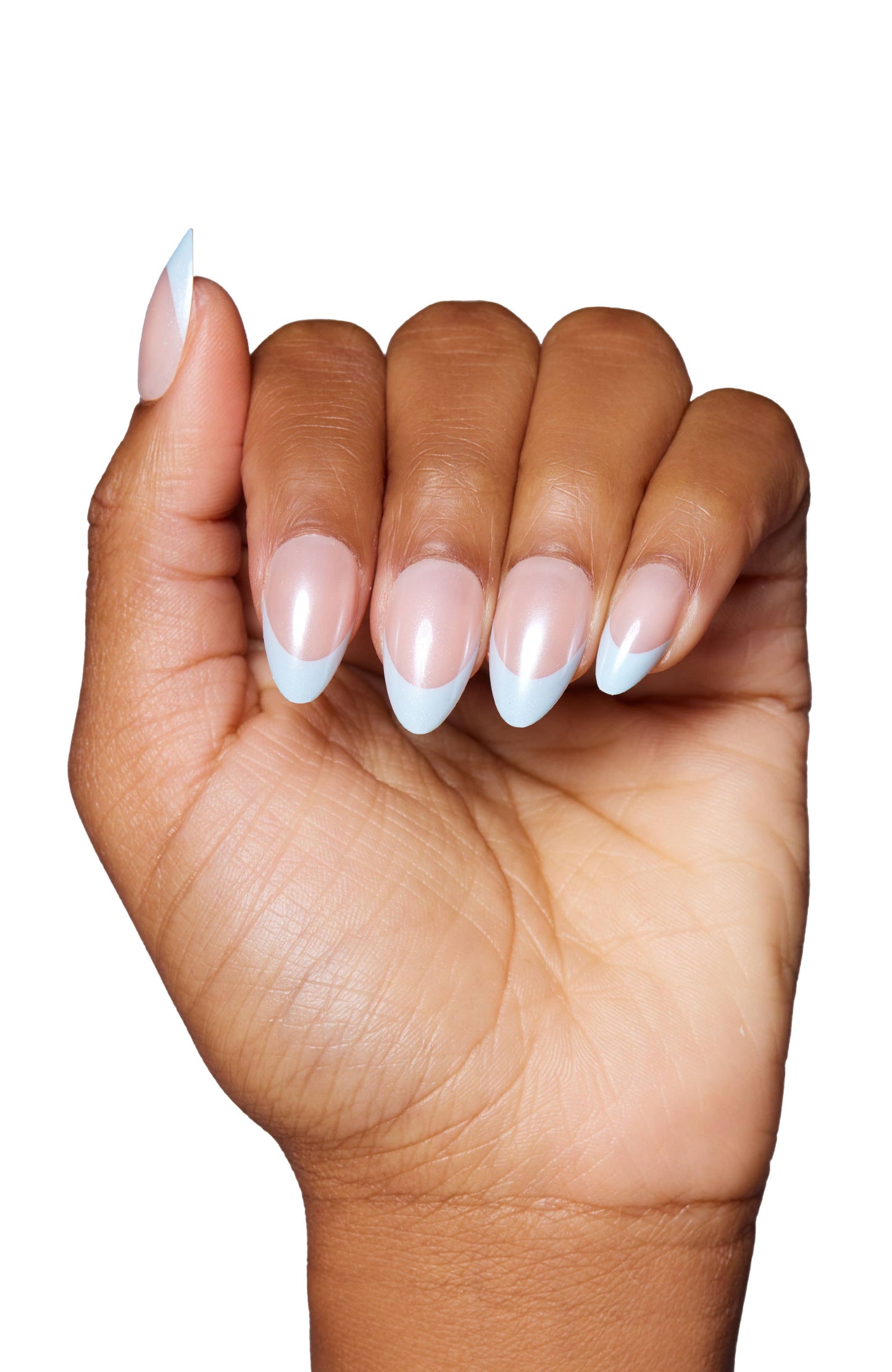 Blueberry Icing Press-On Nails | Baby Blue French Tip