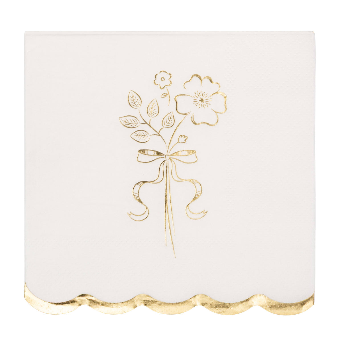 Foil Gold and Cream Cocktail Napkin