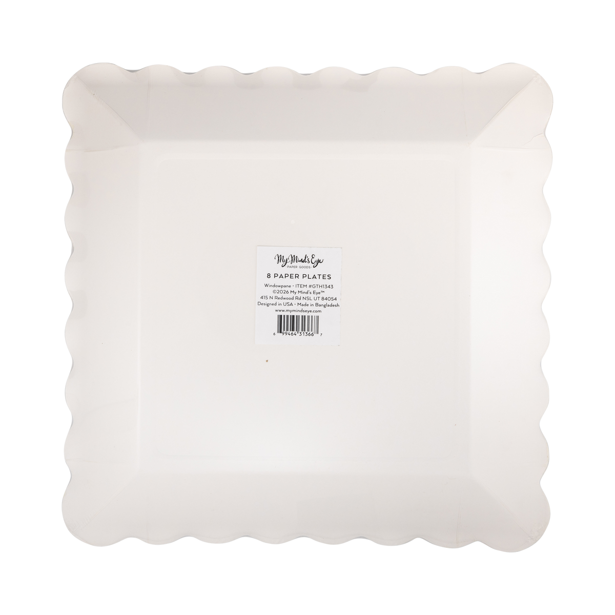 Deep Brown Windowpane Paper Plates