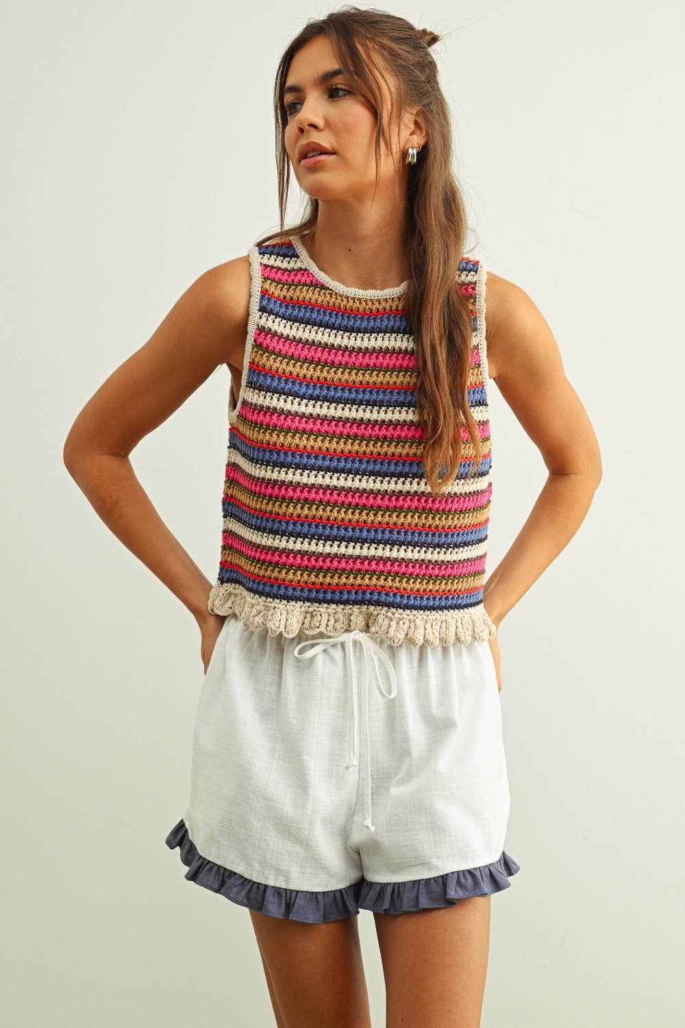 MIOU MUSE MULTI COLOR KNIT TOP