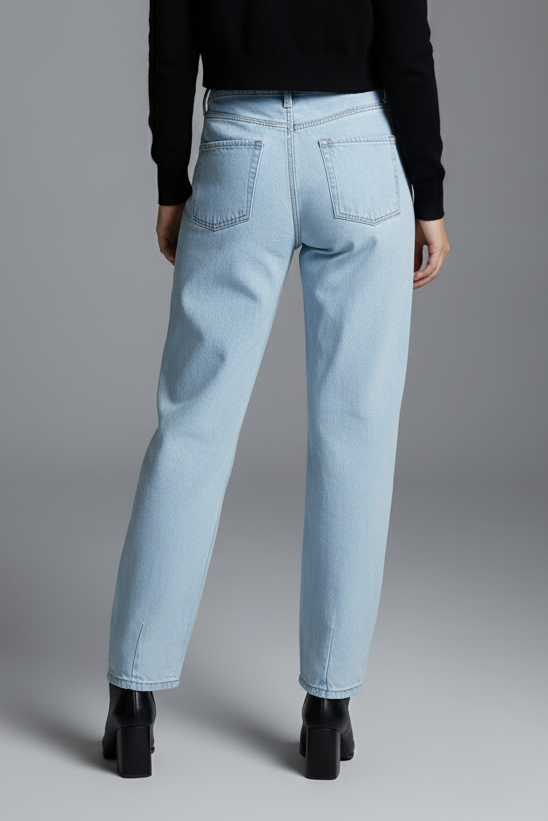 TAPERED MID RISE WIDE BAGGY JEANS