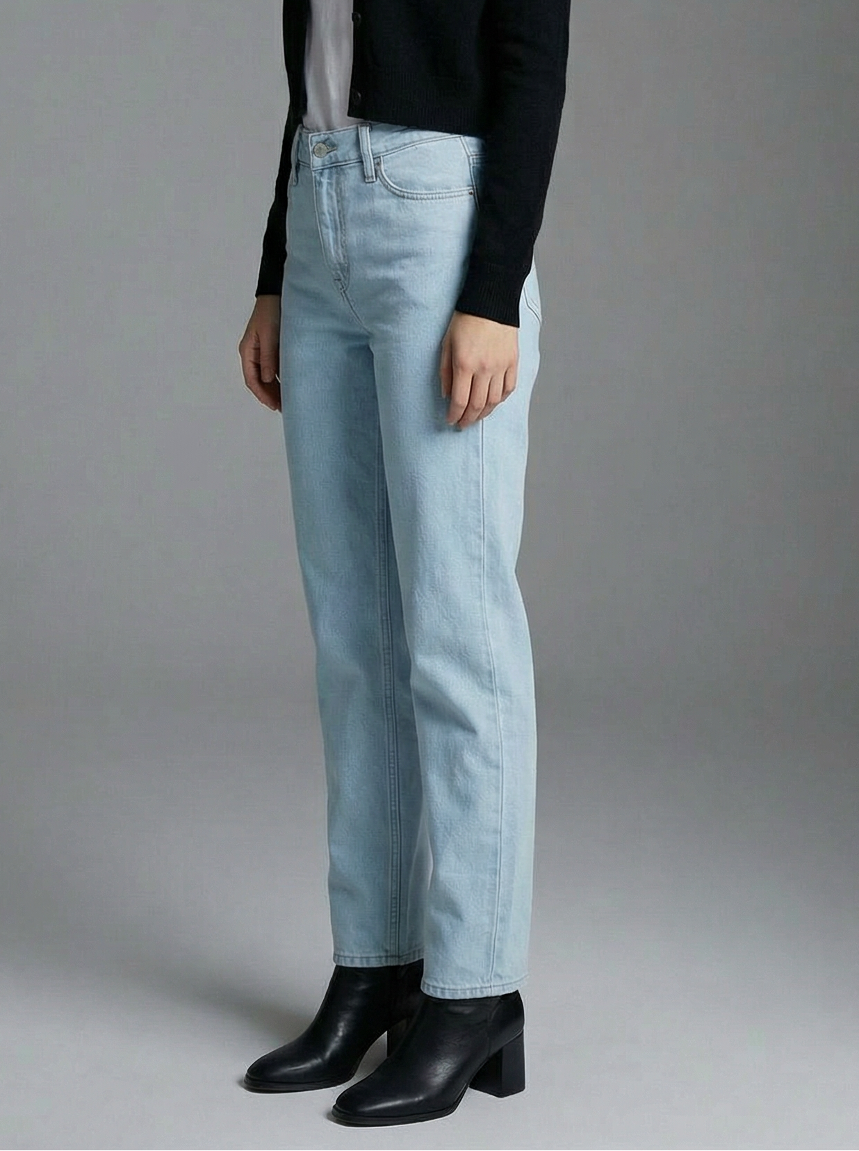 TAPERED MID RISE WIDE BAGGY JEANS