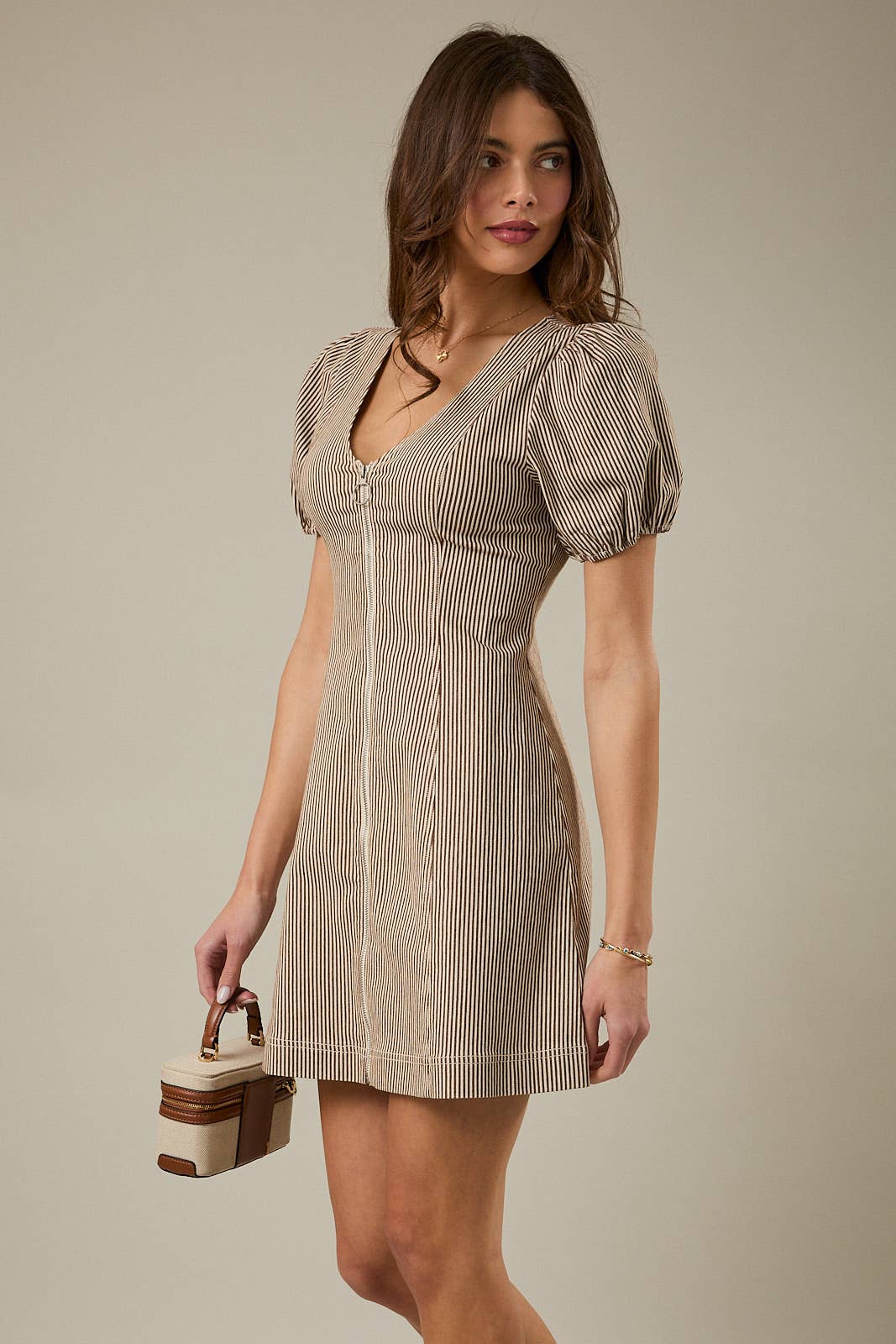 Sunday Edition Puff Sleeve Denim Mini Dress