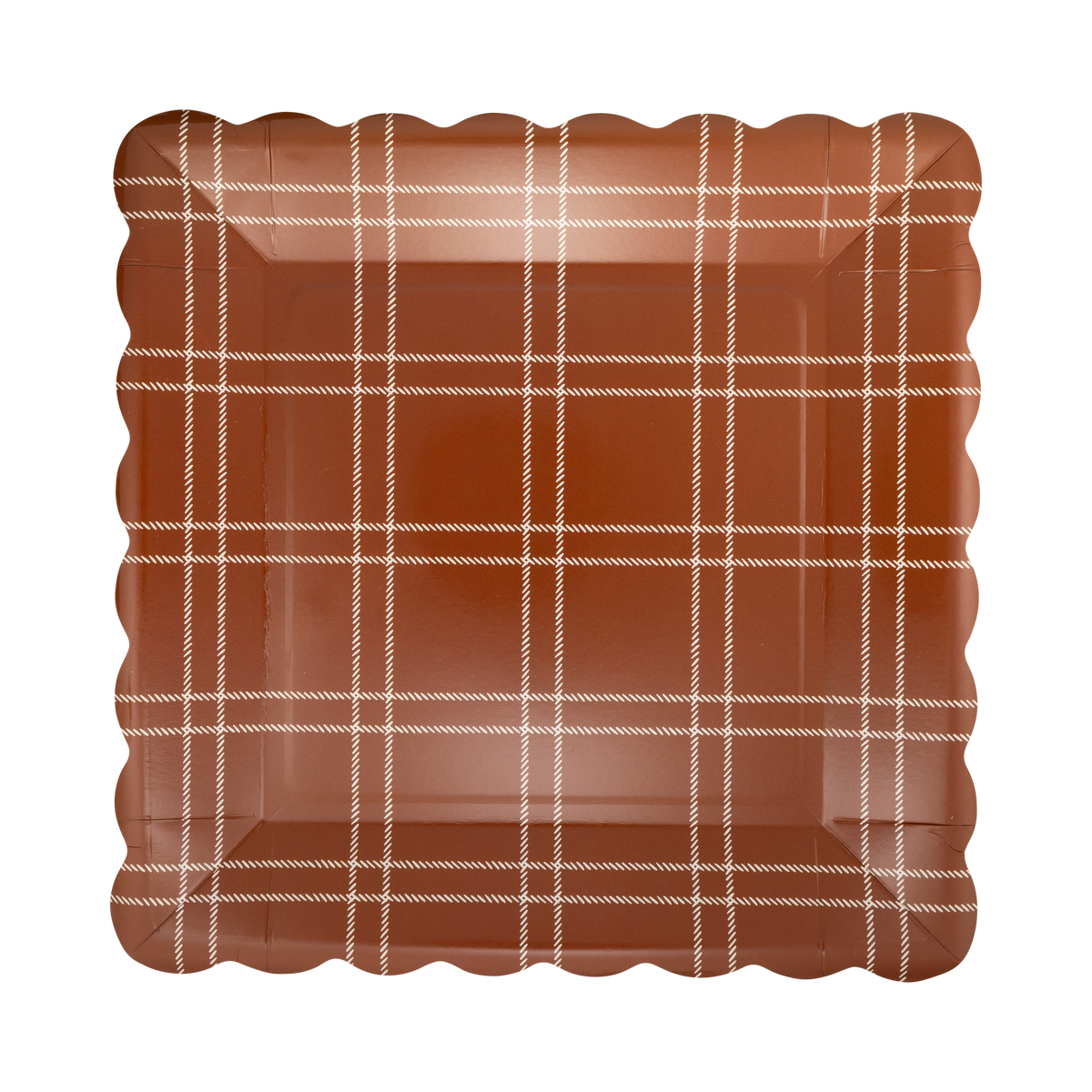 Deep Brown Windowpane Paper Plates