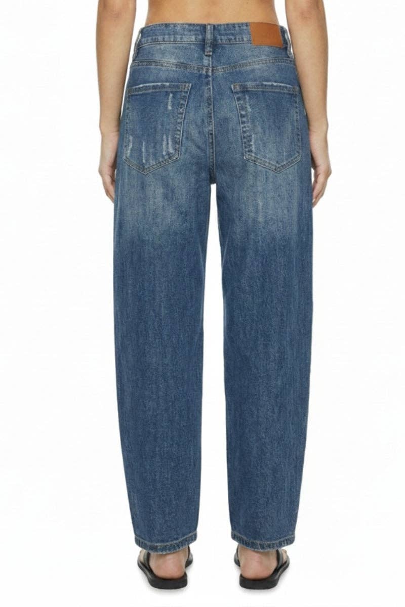 HIGH RISE RELAXED BARREL JEANS