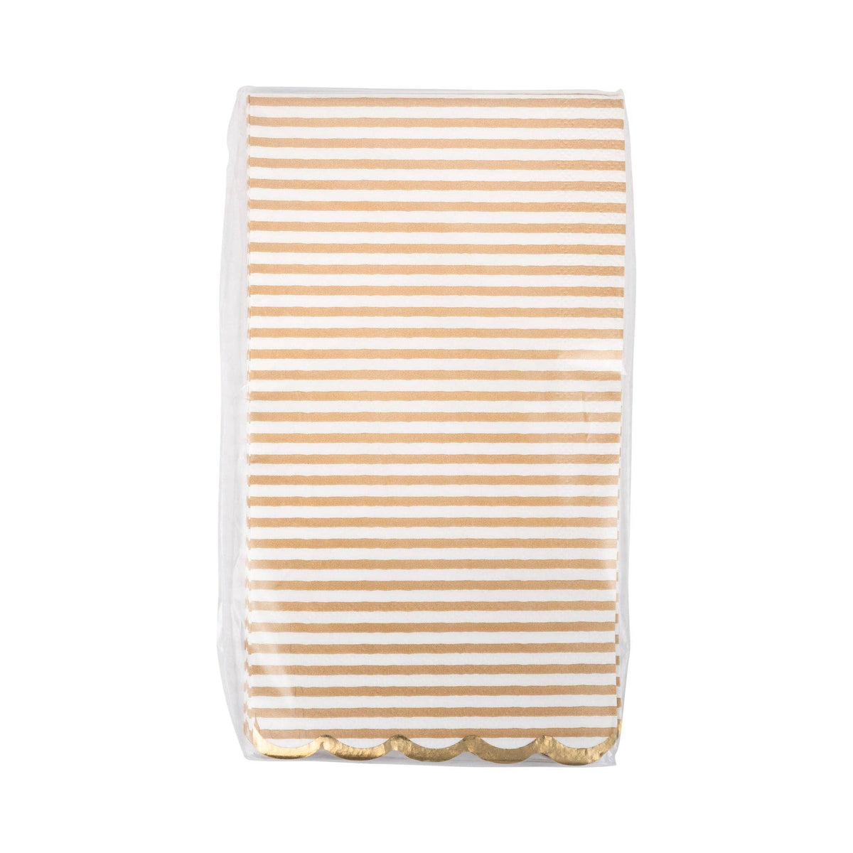 Tan Striped Dinner Dinner Napkin