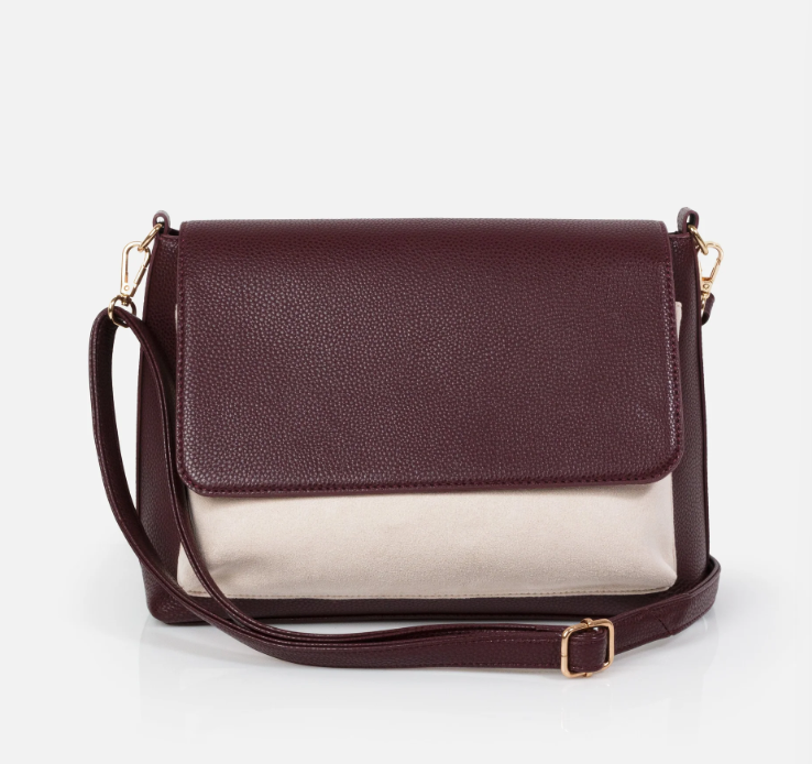 Bizou Two-Toned Suede Clutch
