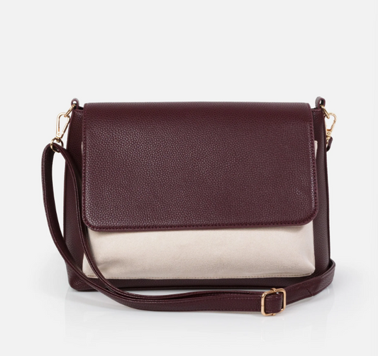 Bizou Two-Toned Suede Clutch