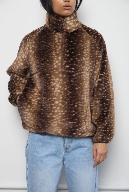 Kuwalla Tachette Faux-Fur Zipup