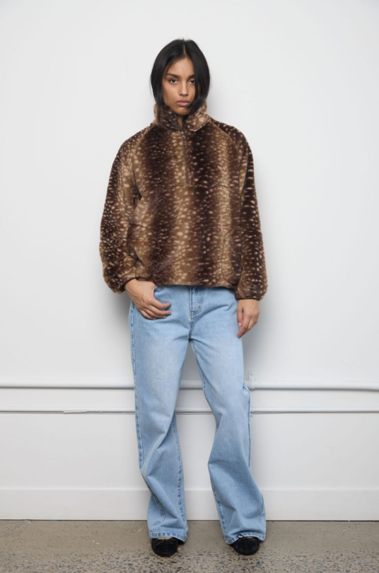 Kuwalla Tachette Faux-Fur Zipup