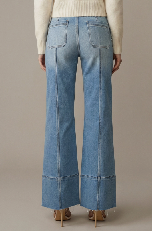 High Rise Tummy Control Palazzo Jeans