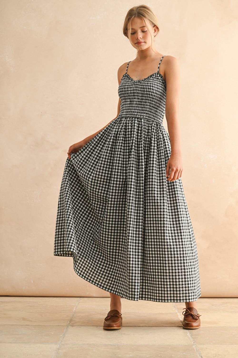 MIOU MUSE GINGHAM MAXI