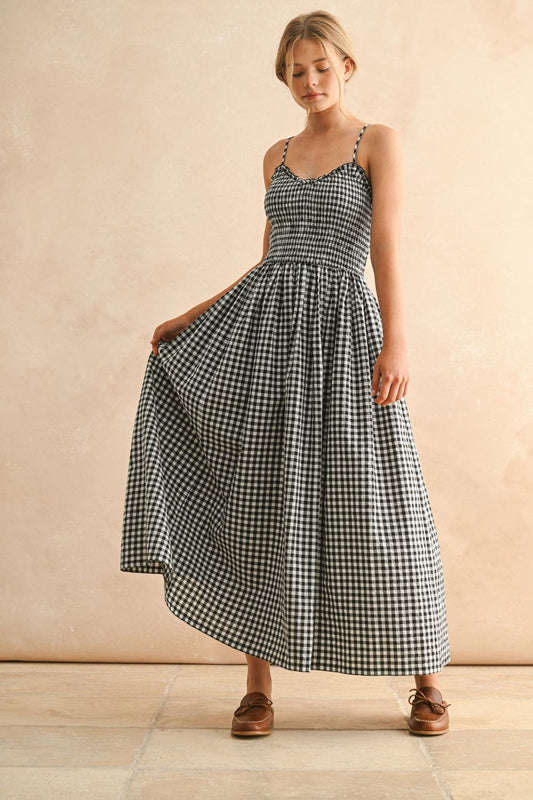MIOU MUSE GINGHAM MAXI