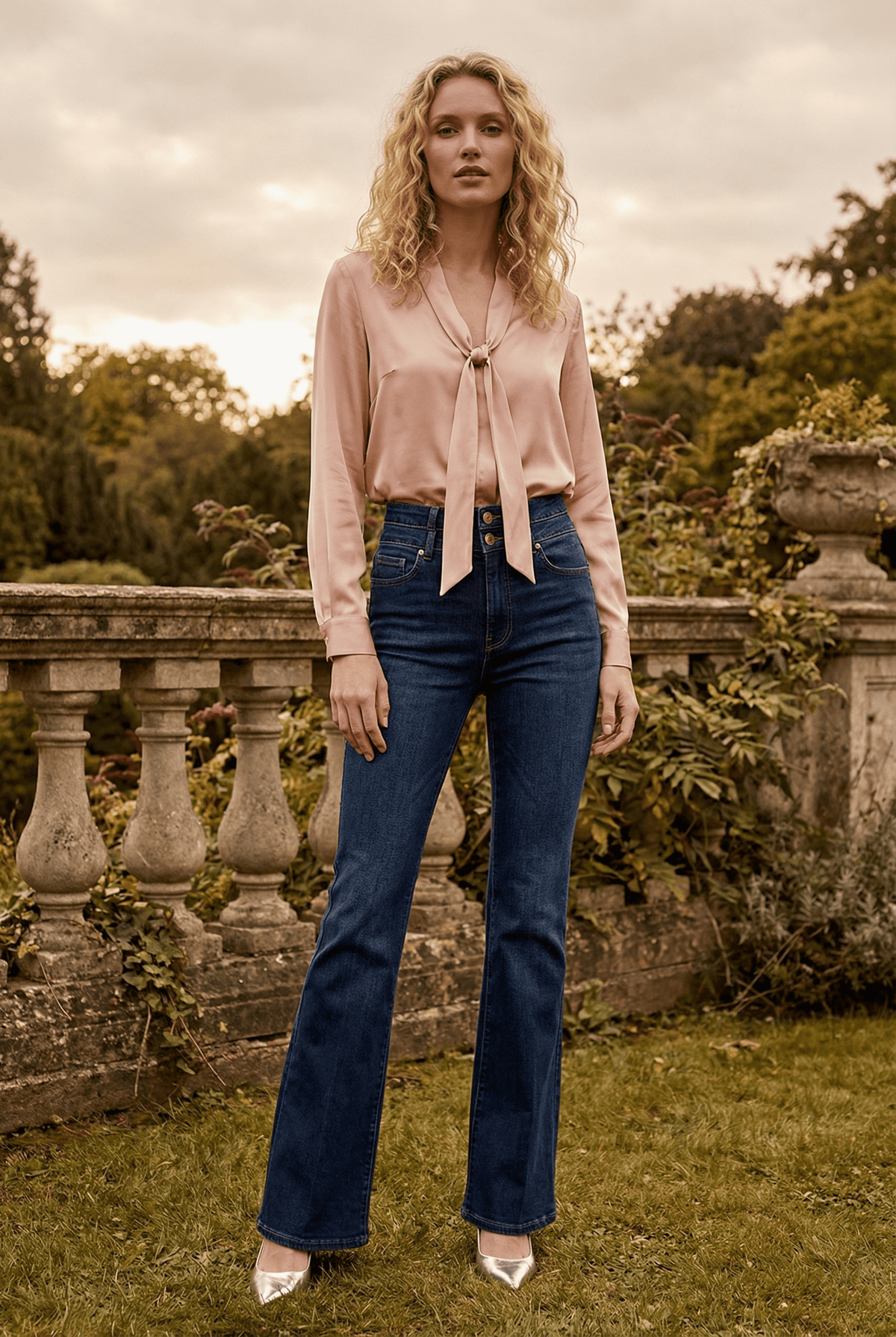 HIGH RISE DOUBLE WAIST BOOTCUT JEANS