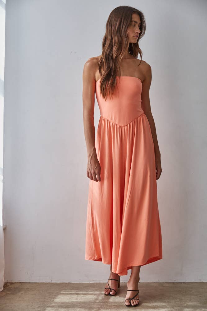 By Together Knit Spandex Tube Strapless Jumpsuit