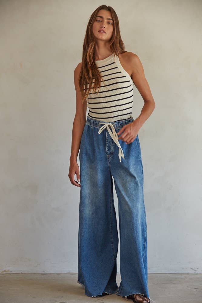 By Together Ribbed Boat Neck Tank