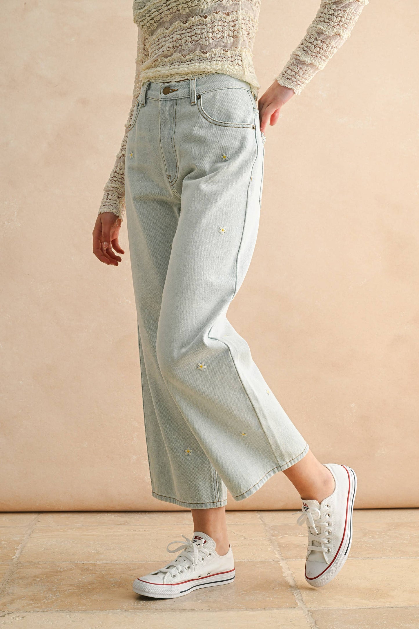 MIOU MUSE FLOWER EMBROIDERY PANT