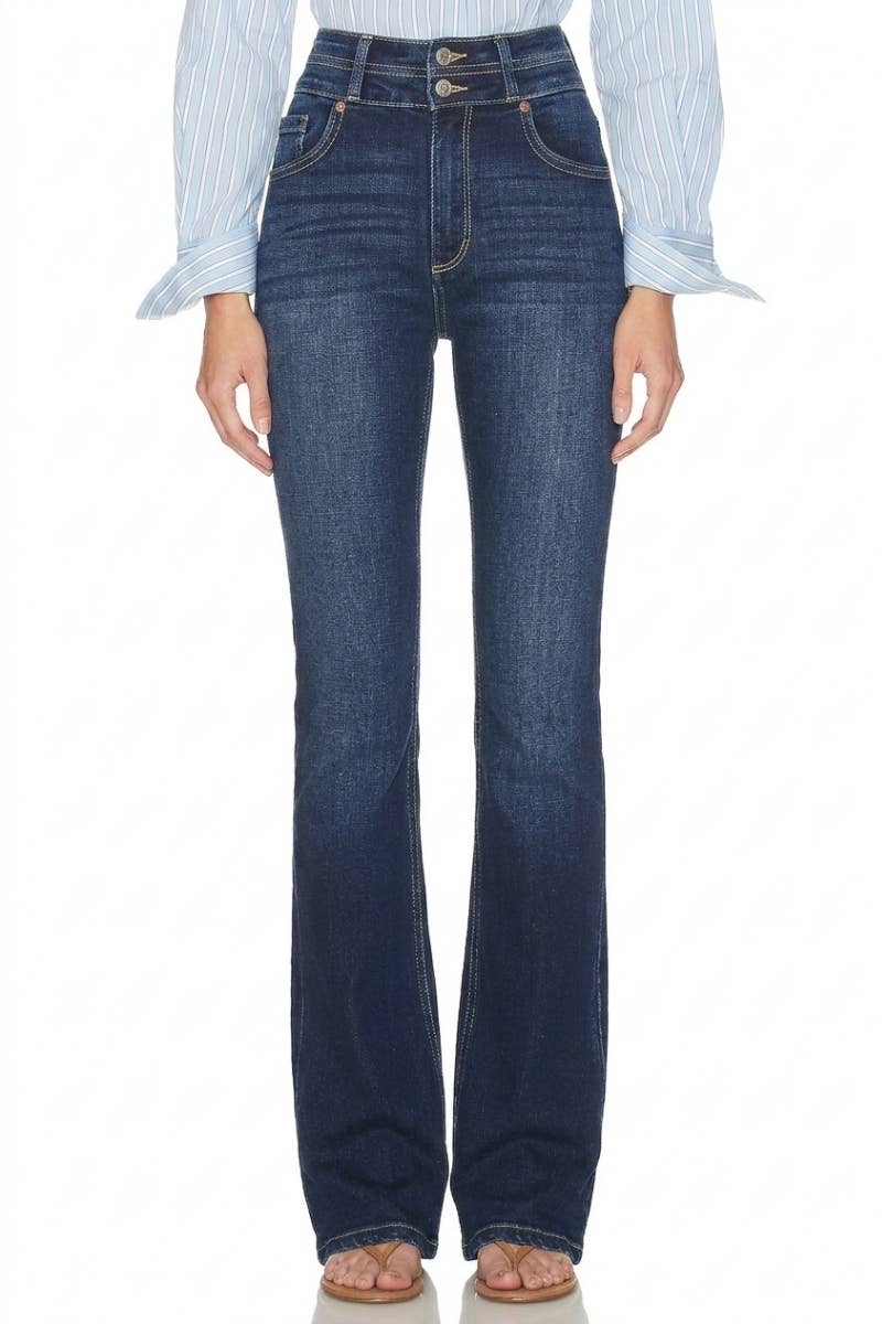 HIGH RISE DOUBLE WAIST BOOTCUT JEANS