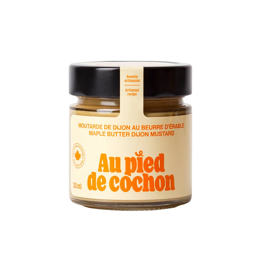 "Au pied de cochon" maple butter Dijon mustard