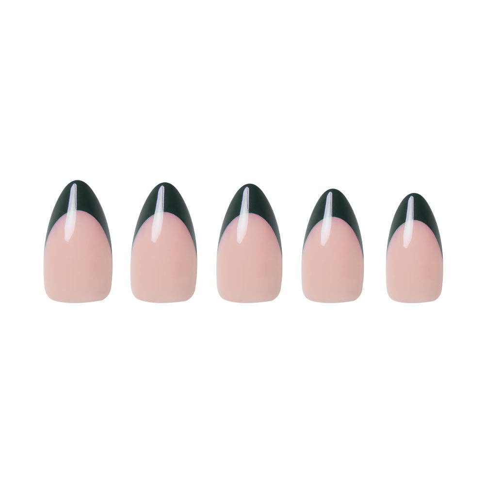 Château Press-On Nails | Green French Tip | Short Almond