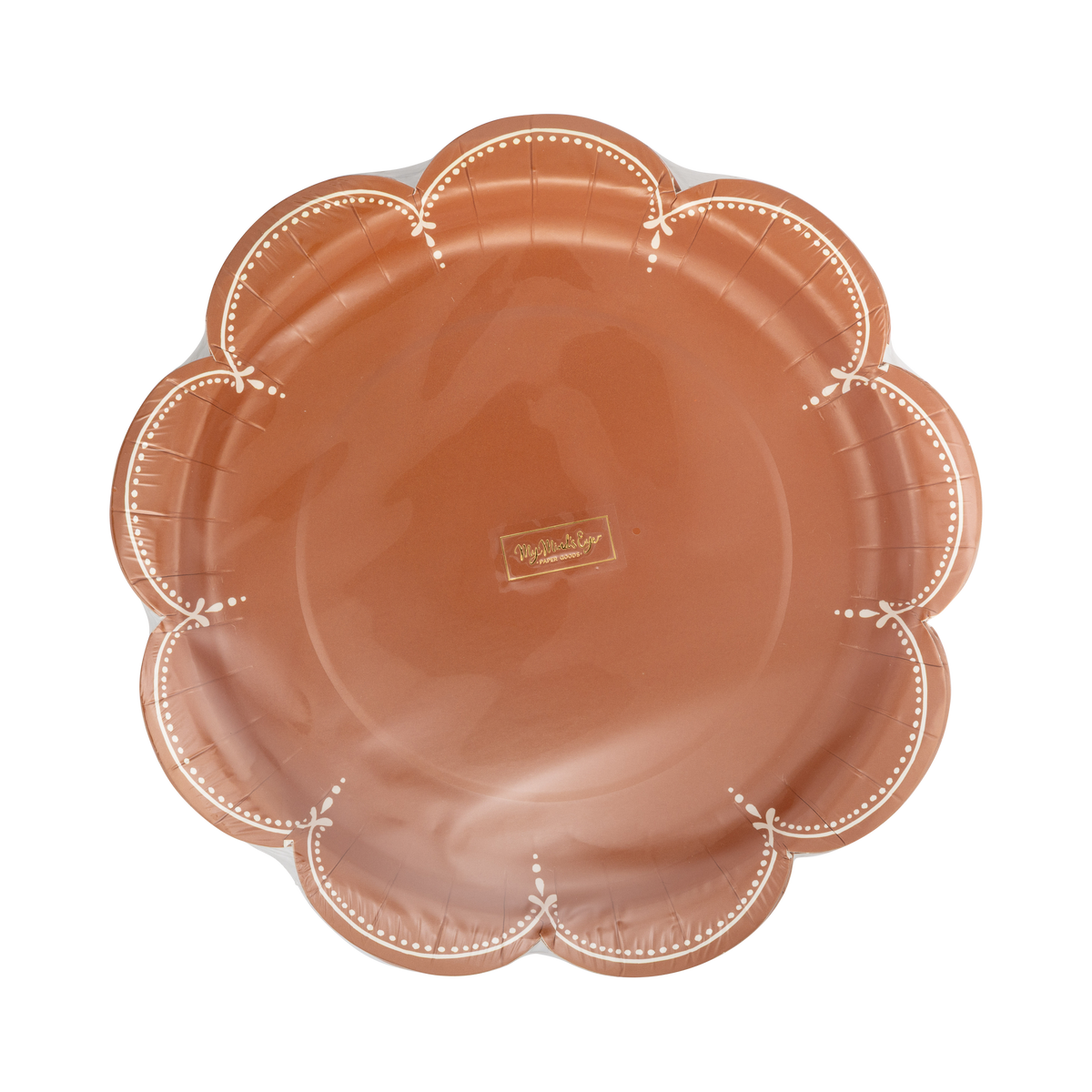 Scalloped Rust Paper Plates