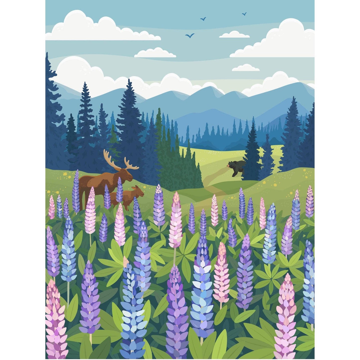 Villager Puzzle Lupines Meadow | 1000-Piece Puzzle | Designed in Canada