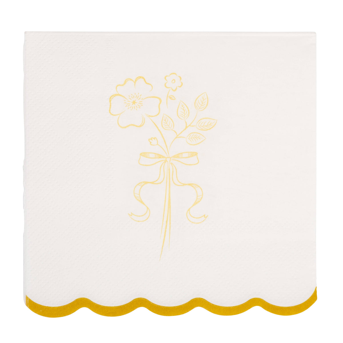 Foil Gold and Cream Cocktail Napkin