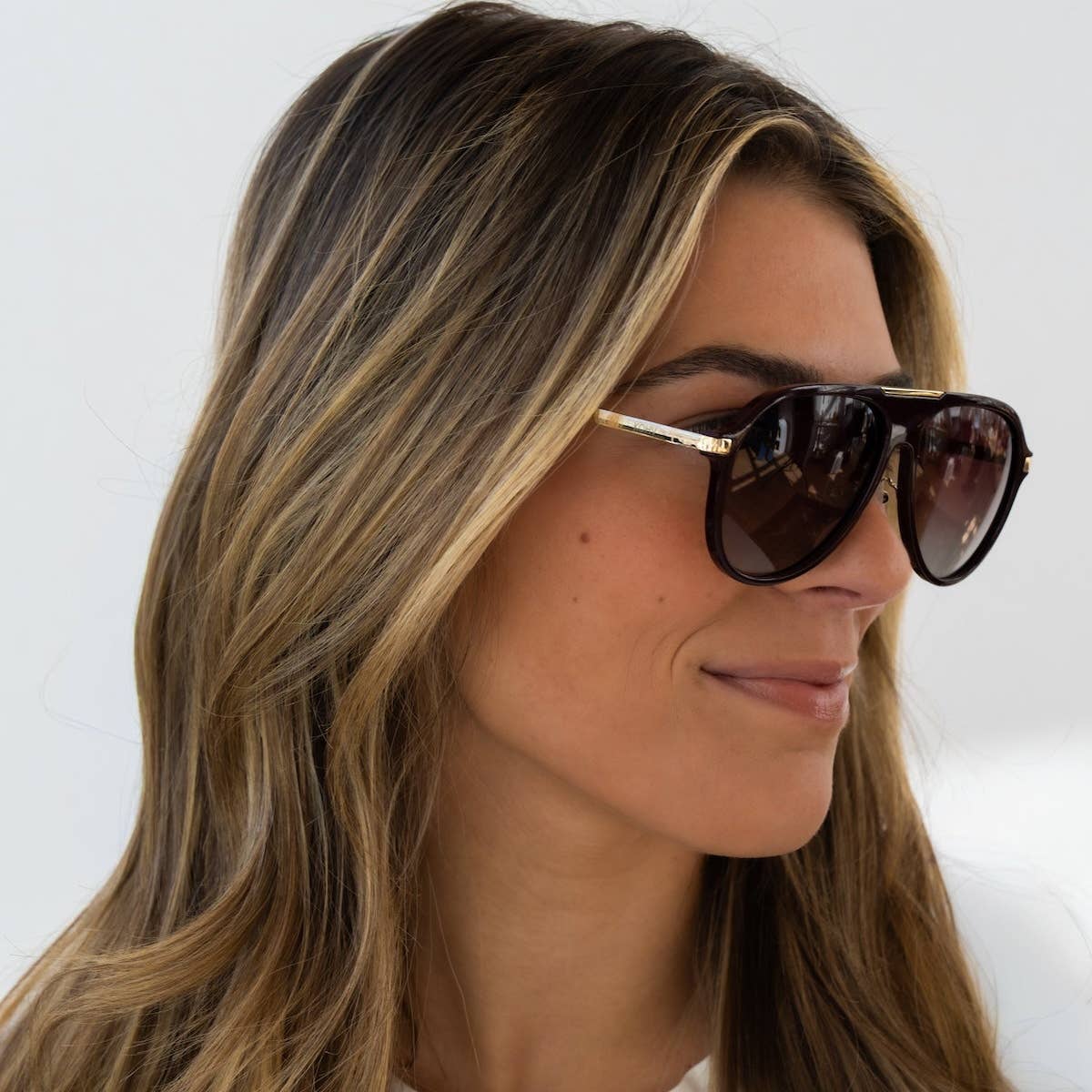 AURA HONEY TORTOISE Polarized Fashion Aviator Sunglasses