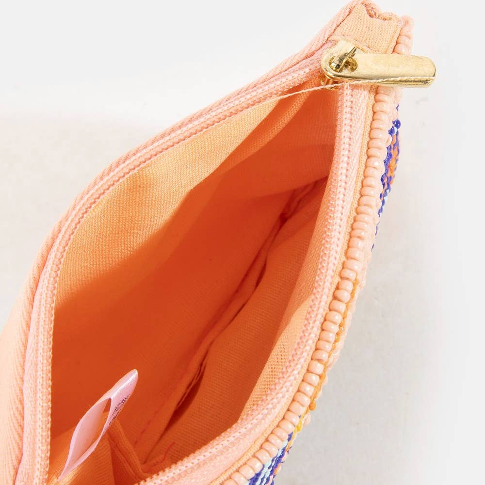 Textured Butterfly Beaded Coin Purse