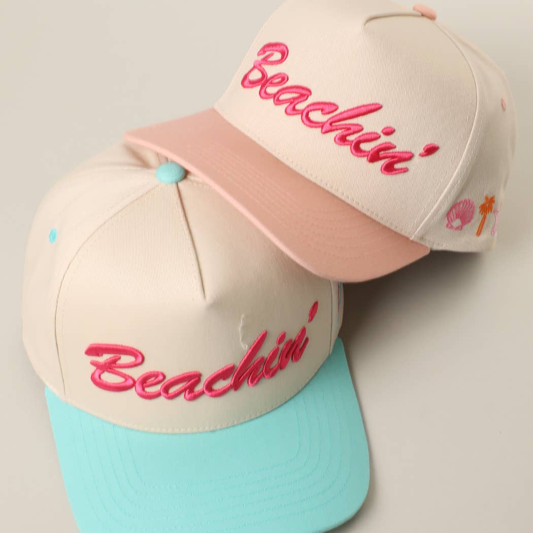 BEACHIN' 3D Embroidered Two-Tone Trucker Hat