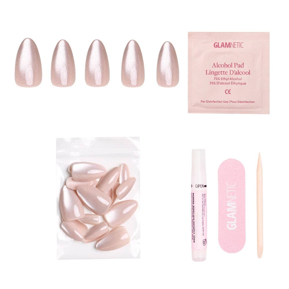 The Vow Press-On Nails | Short Almond | Nude Velvet Gloss