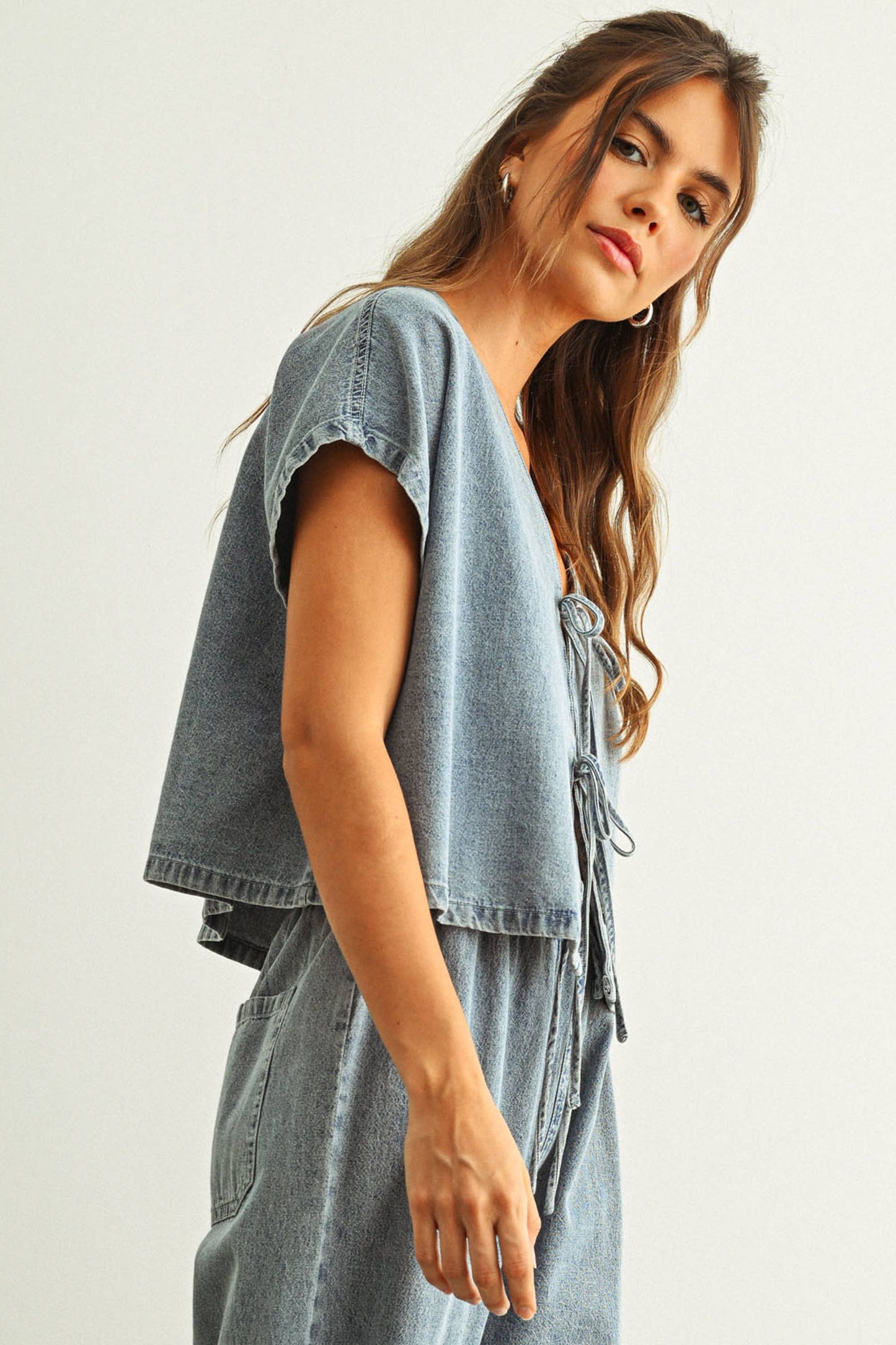 Miou Muse Front Tied Blouse