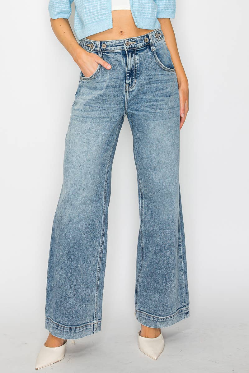 Artemis Vintage High Rise Baggy Jeans w/Adjustable Waist