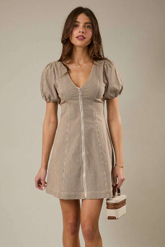 Sunday Edition Puff Sleeve Denim Mini Dress