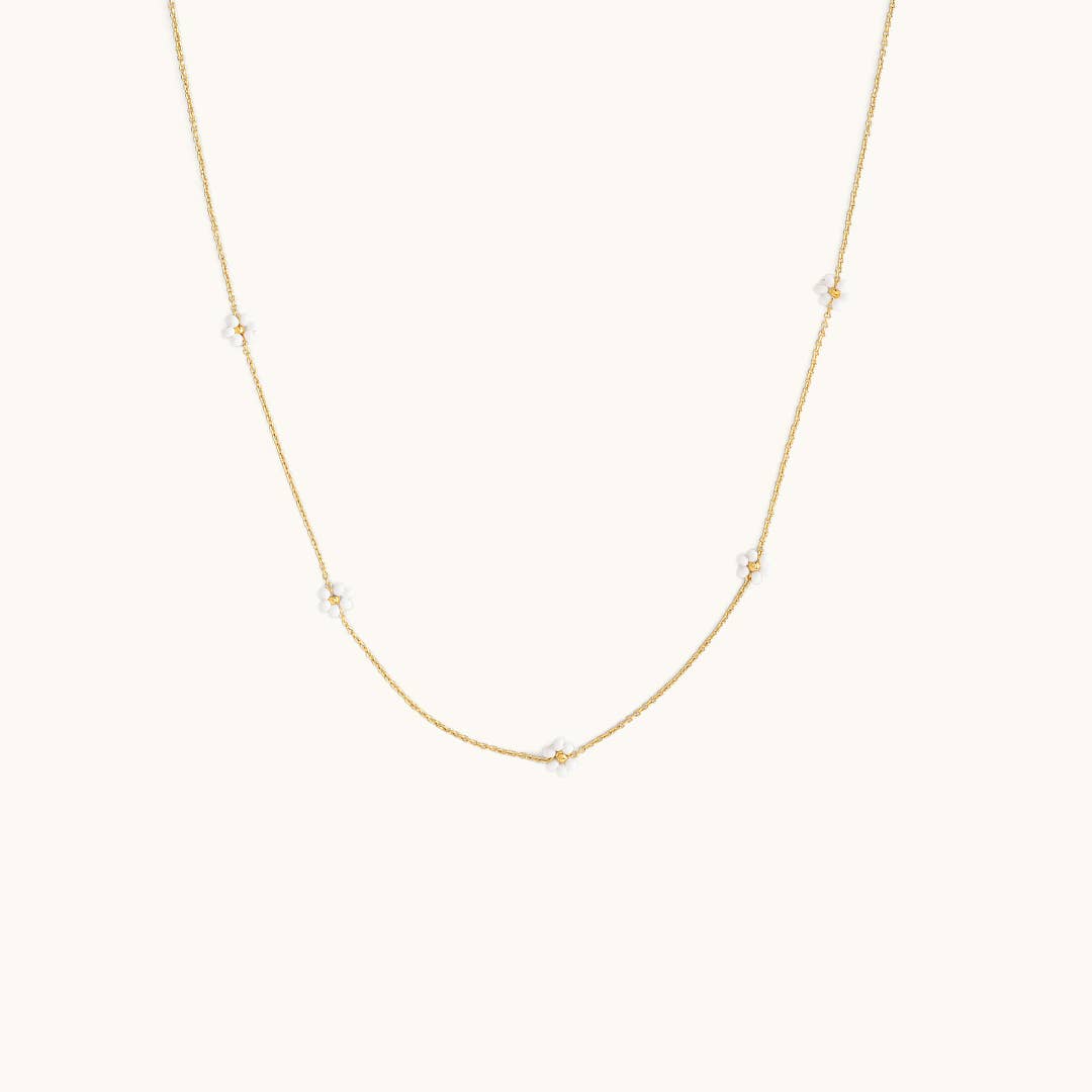 Josey Necklace (White + Gold)