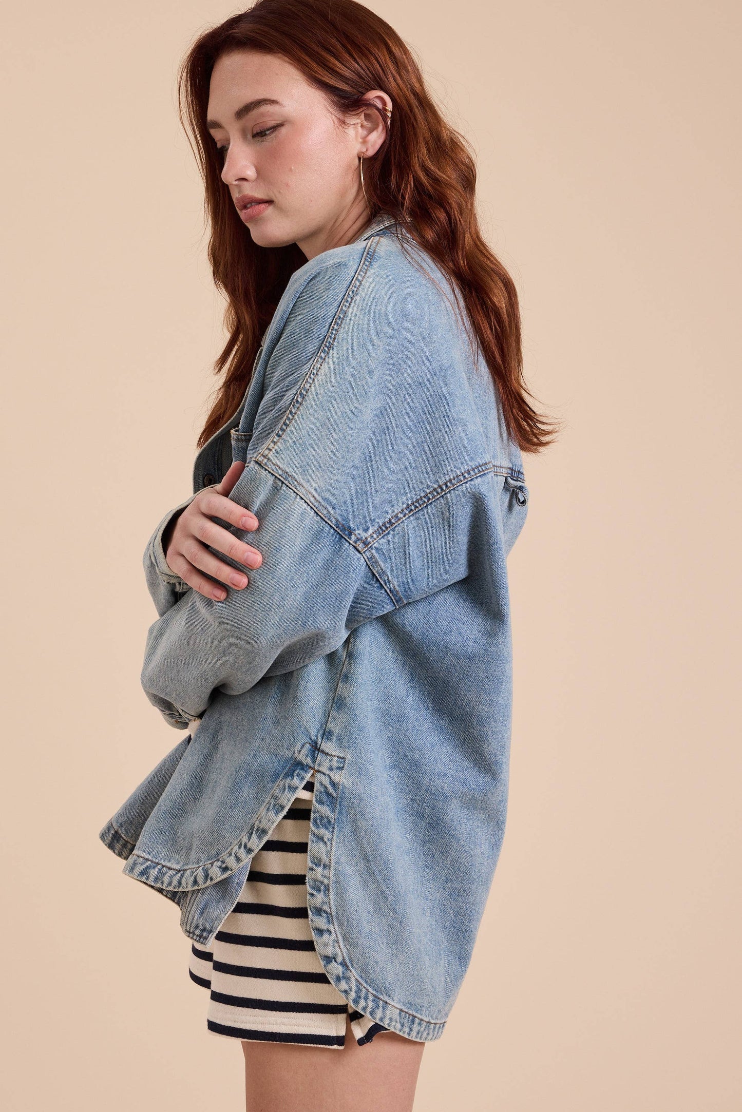 MIOU MUSE WASHED DENIM SHACKET