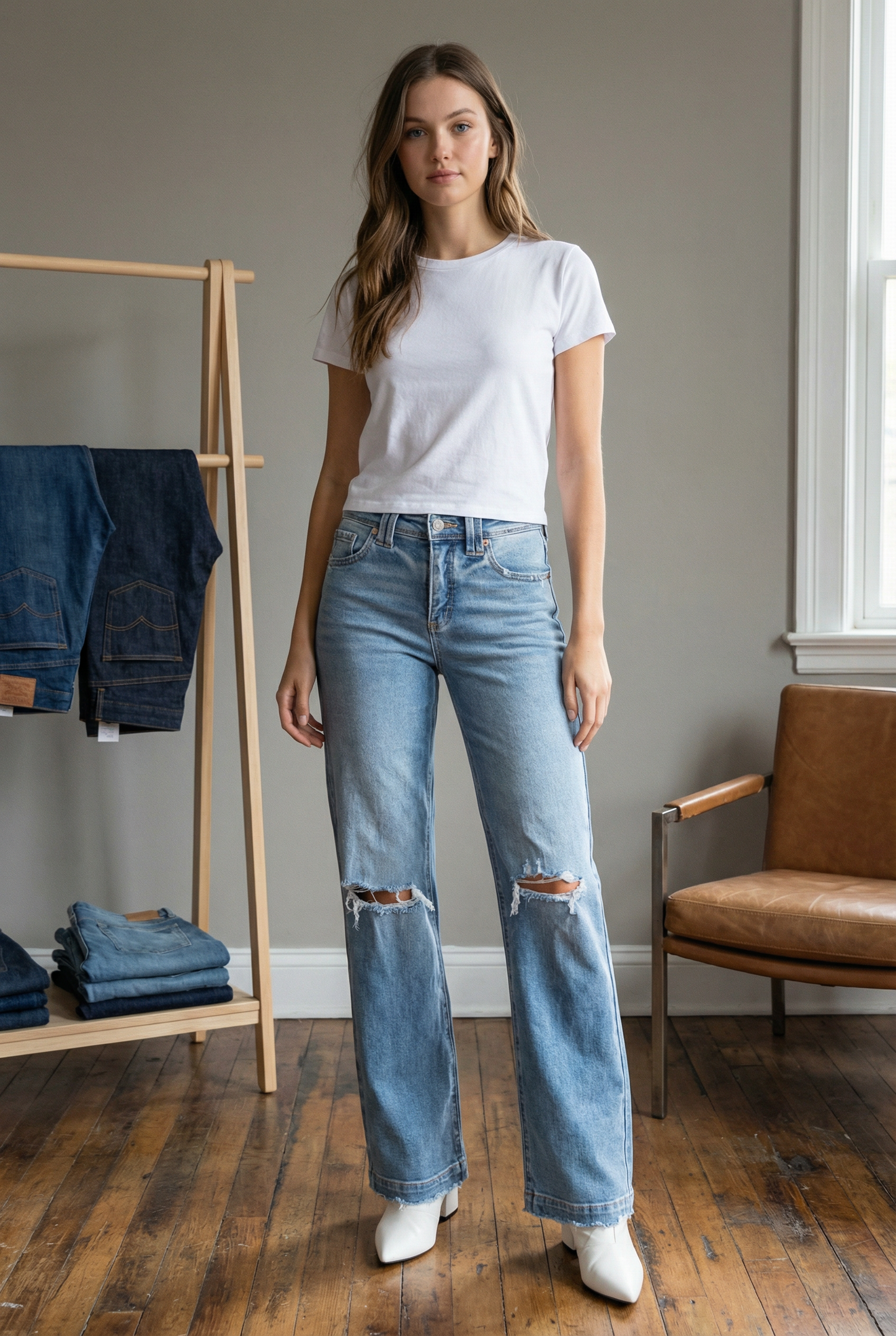 Artemis Vintage High Rise Relaxed Straight Jean