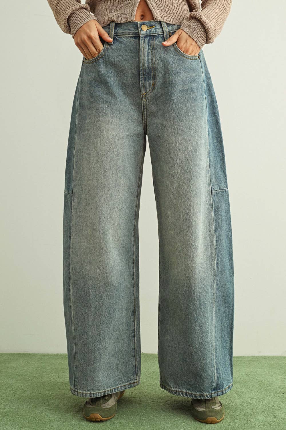 Miou Muse Mixed Denim Pant
