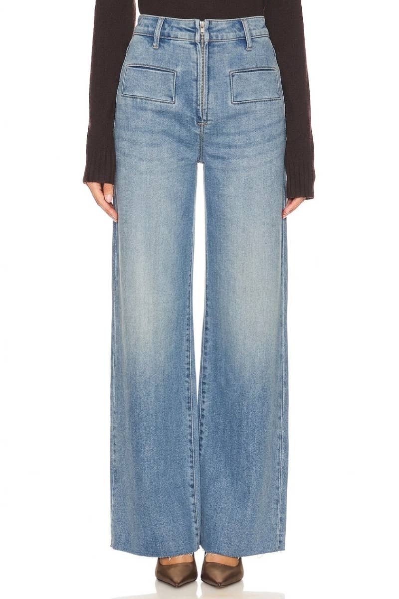 HIGH RISE FRONT POCKET FLARE JEANS