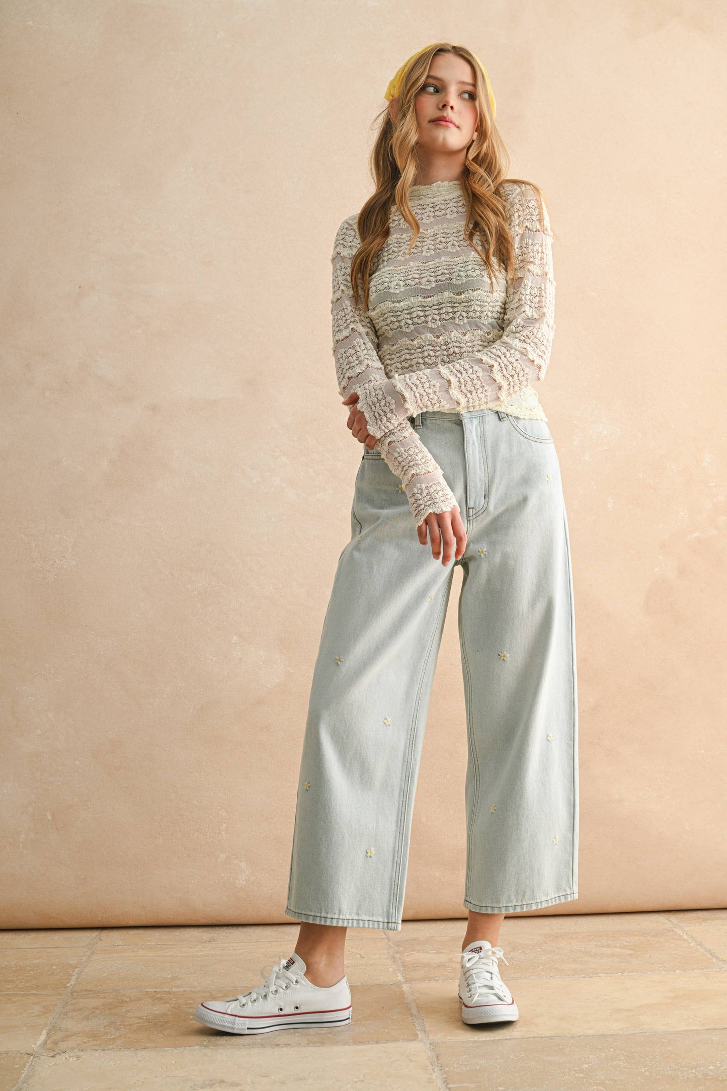 MIOU MUSE FLOWER EMBROIDERY PANT