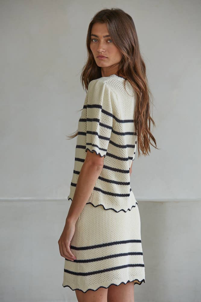 By Together Knit Sweater Cotton Striped Top