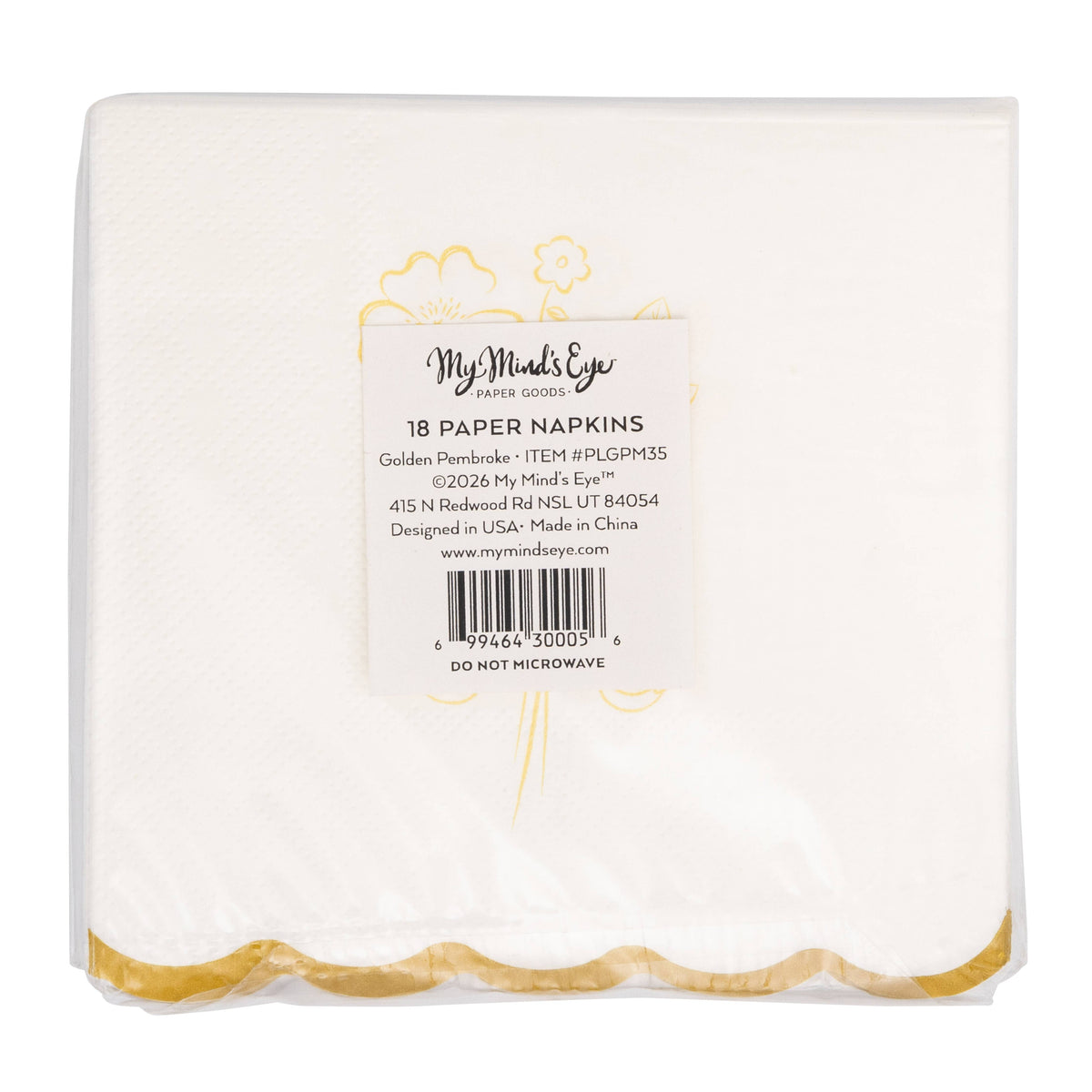 Foil Gold and Cream Cocktail Napkin